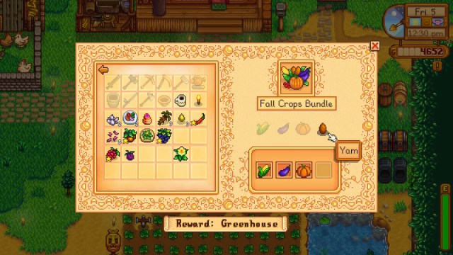 Recette d'igname de Stardew Valley