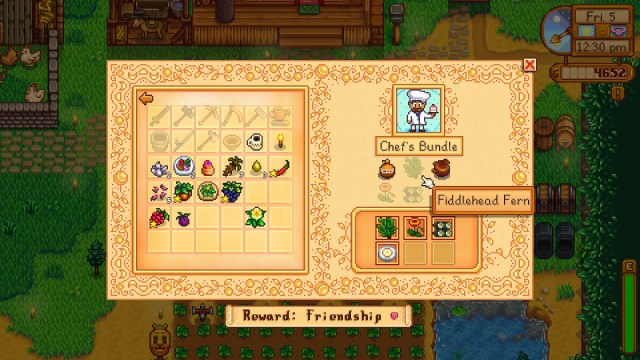 Recette de fougère à tête de violon de Stardew Valley