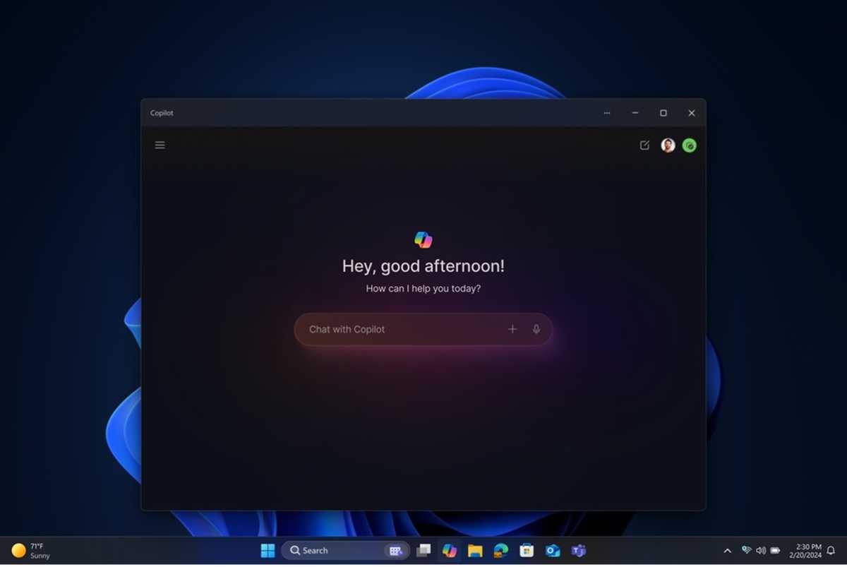 Application Microsoft Copilot sous Windows