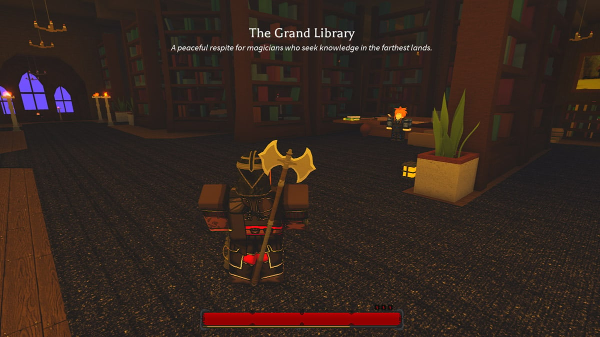 l'emplacement de la grande bibliothèque dans Roblox évidé