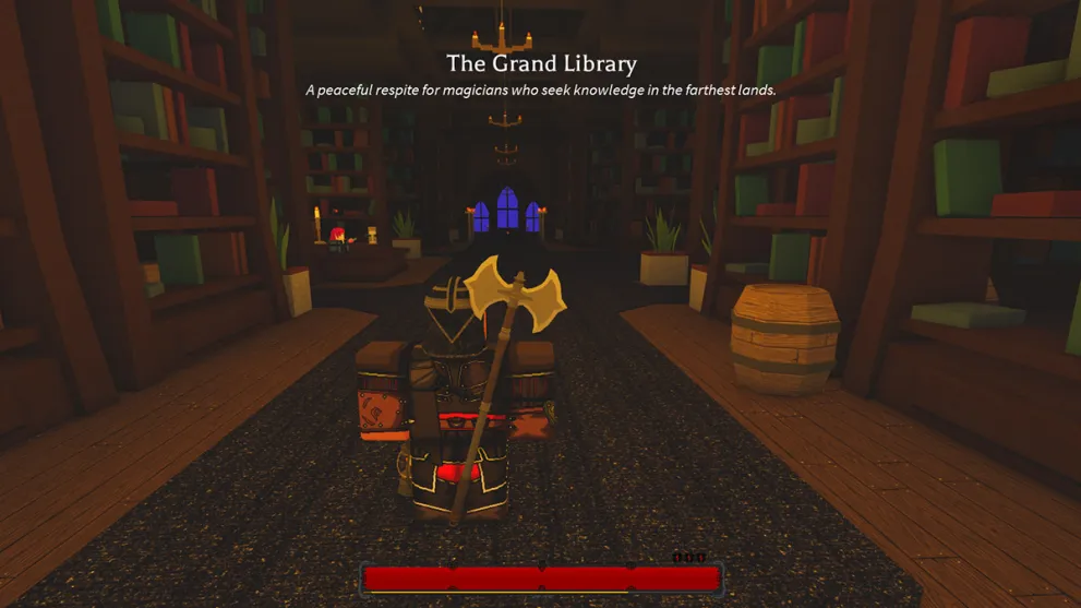 l'emplacement de la grande bibliothèque dans Roblox évidé