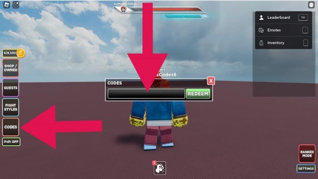 Comment utiliser des codes dans Untitled Boxing Game sur Roblox